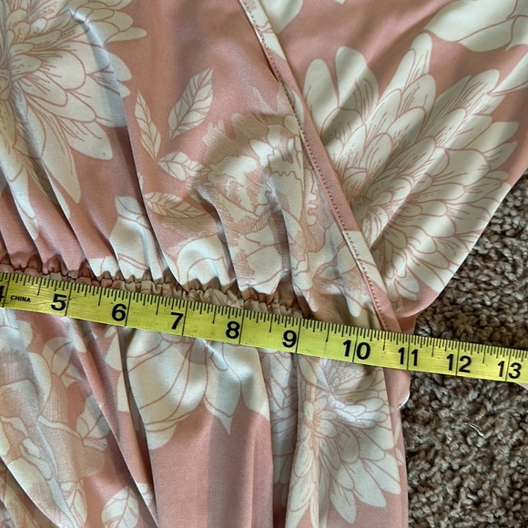 Beautiful pink blush floral cross tie Long maxi Dress size small - Picture 10 of 11